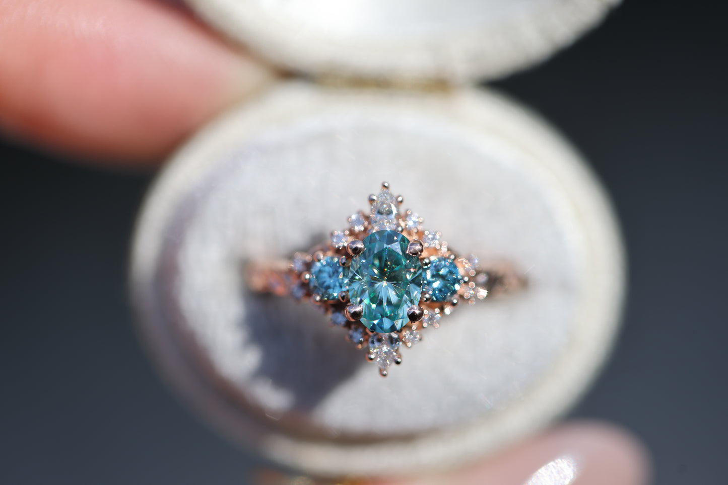 Enchanted Briar With Oval Teal Moissanite