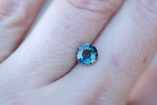 1.2ct round blue teal sapphire