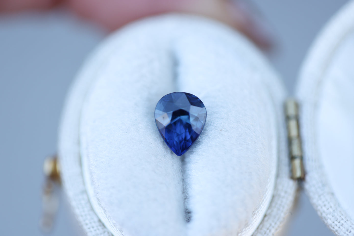 1.89ct pear deep blue sapphire