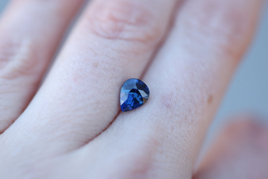 1.89ct pear deep blue sapphire