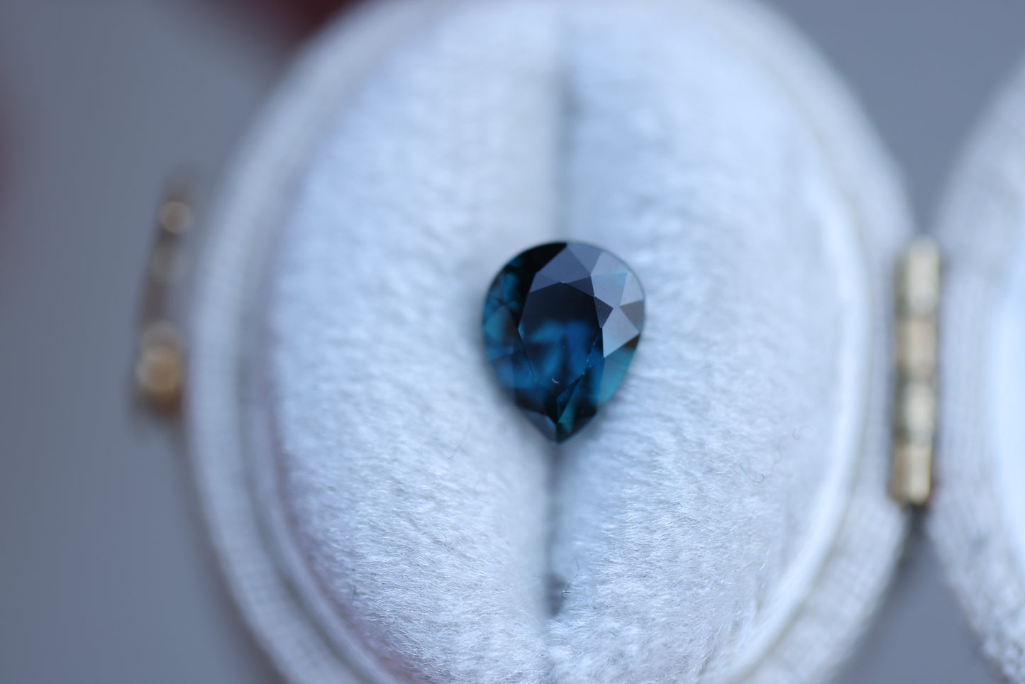 1.42ct pear deep blue teal sapphire