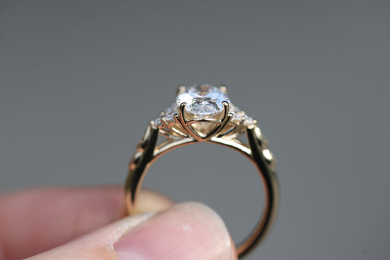 Seraphina setting with 1.6ct Oval Lab Diamond