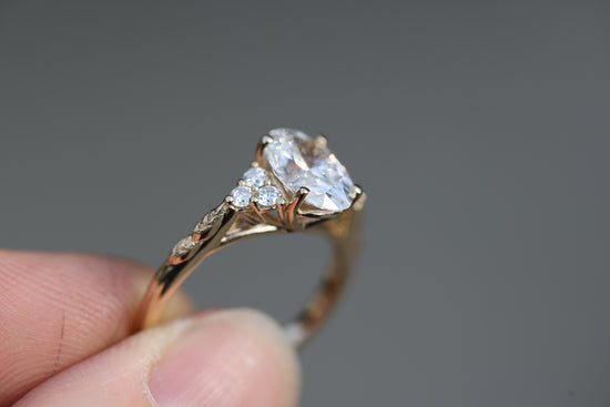 Seraphina setting with 1.6ct Oval Lab Diamond