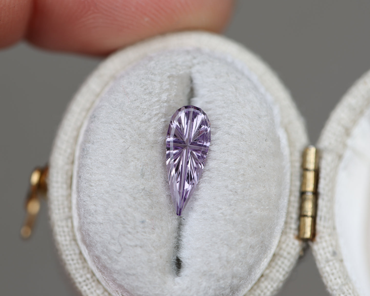 .95ct pear purple sapphire - Starbrite cut by John Dyer