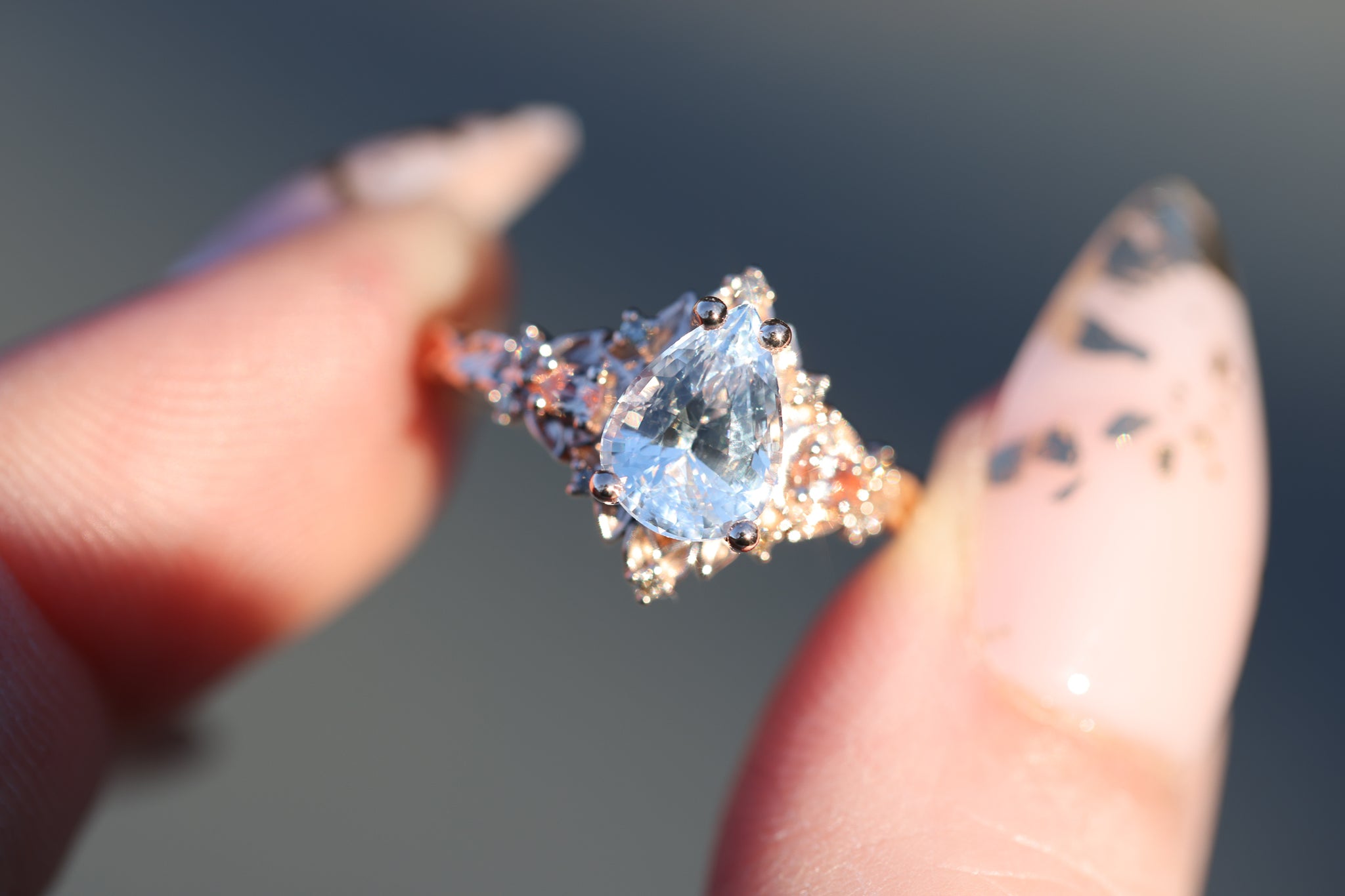100％本物保証！ three moon Briar stone (setting stones side marquise with 指輪・リング