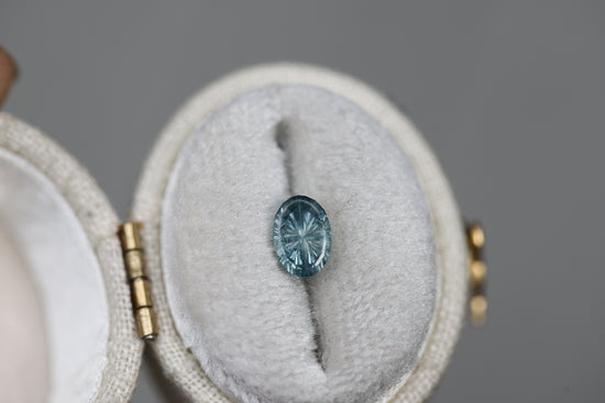 1.02ct oval blue teal sapphire - Starbrite cut by John Dyer