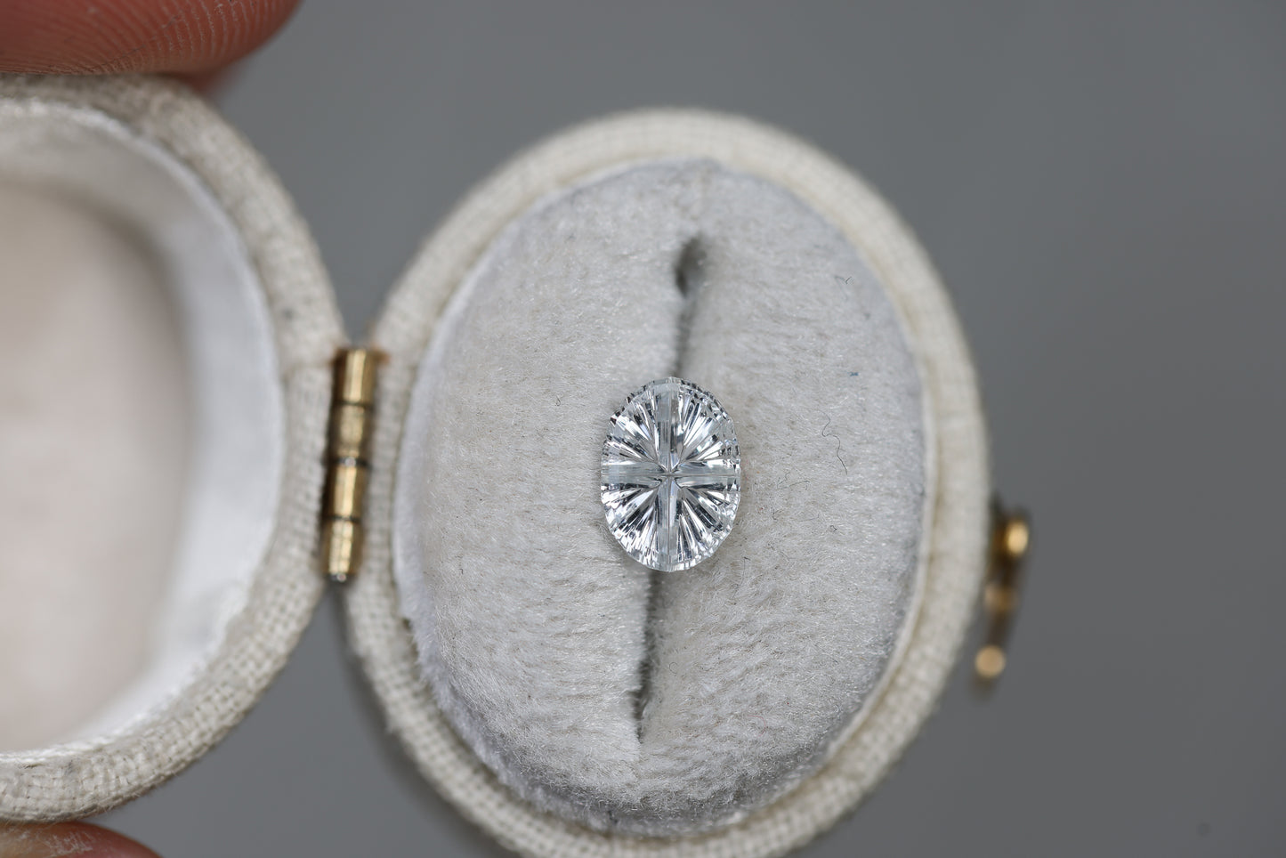 1.08ct oval white sapphire - Starbrite cut by John Dyer