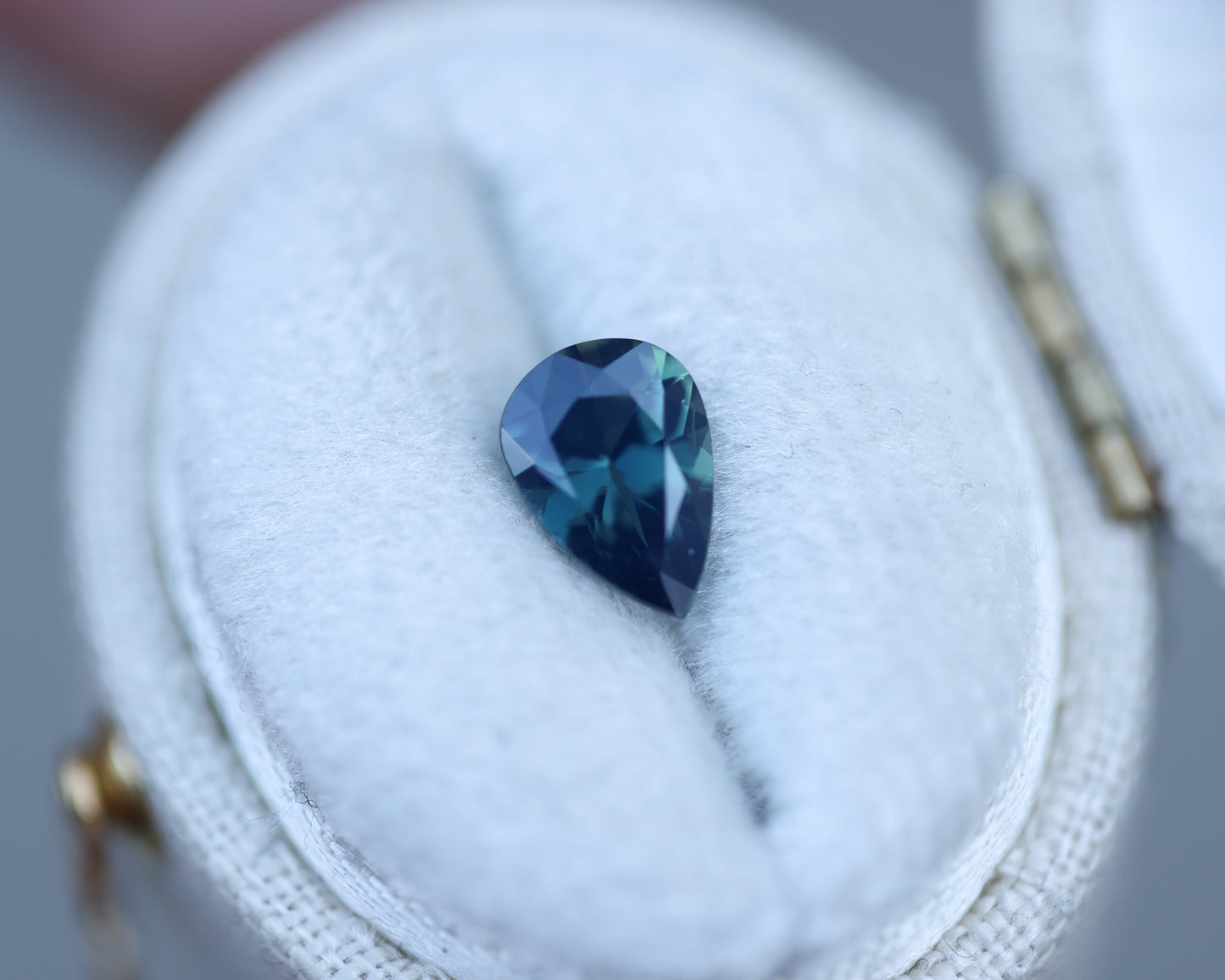 1.1ct pear opalescent blue green sapphire
