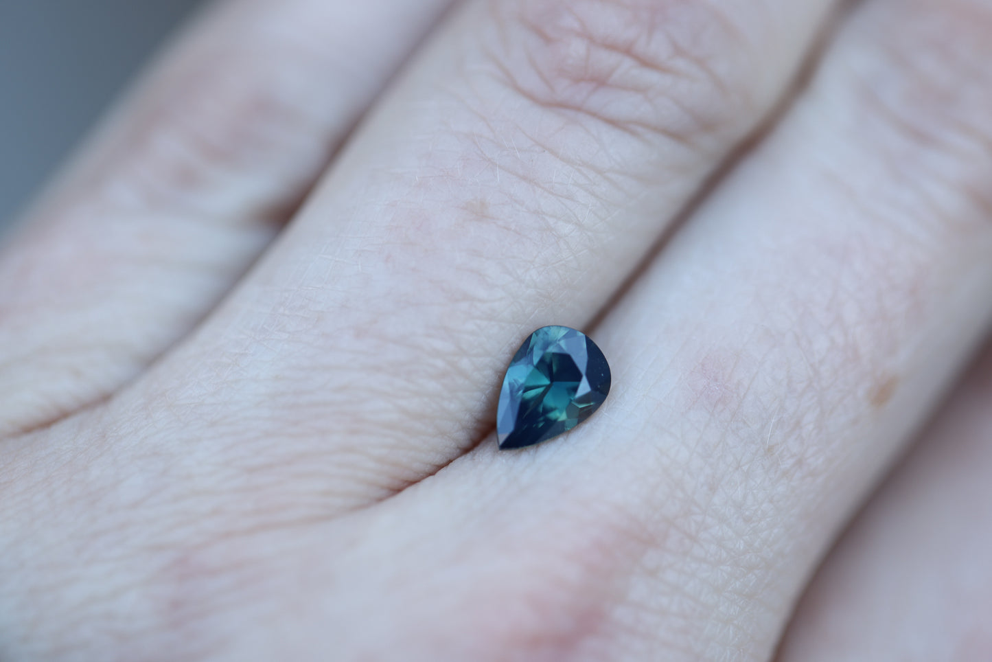 1.1ct pear opalescent blue green sapphire