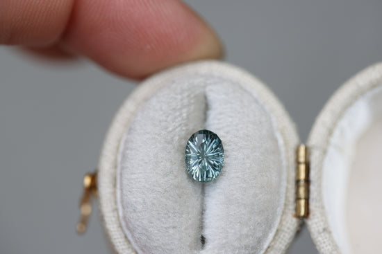 1.25ct oval teal sapphire - Starbrite cut by John Dyer