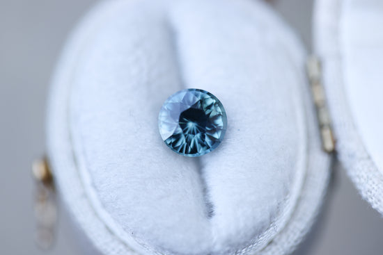 1.72ct round blue teal sapphire