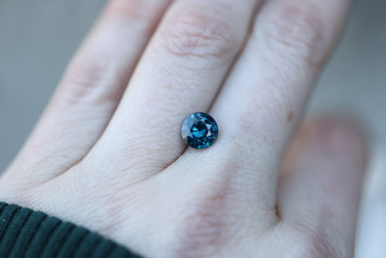 2.15ct round blue teal sapphire