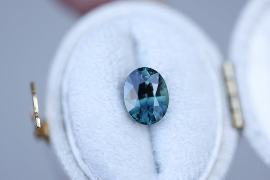 2.09ct oval blue green sapphire