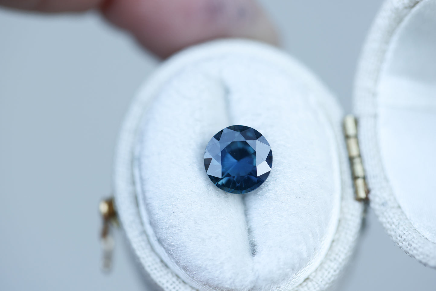 2.12ct round deep blue sapphire