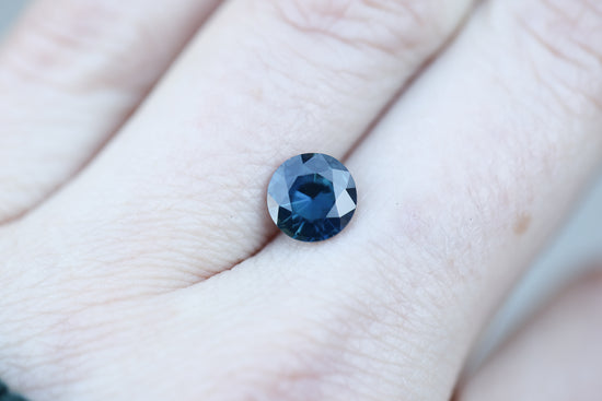 2.12ct round deep blue sapphire