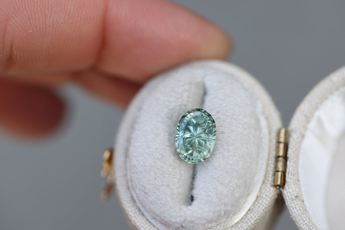 2.79ct oval seafoam mint green sapphire - Starbrite cut by John Dyer