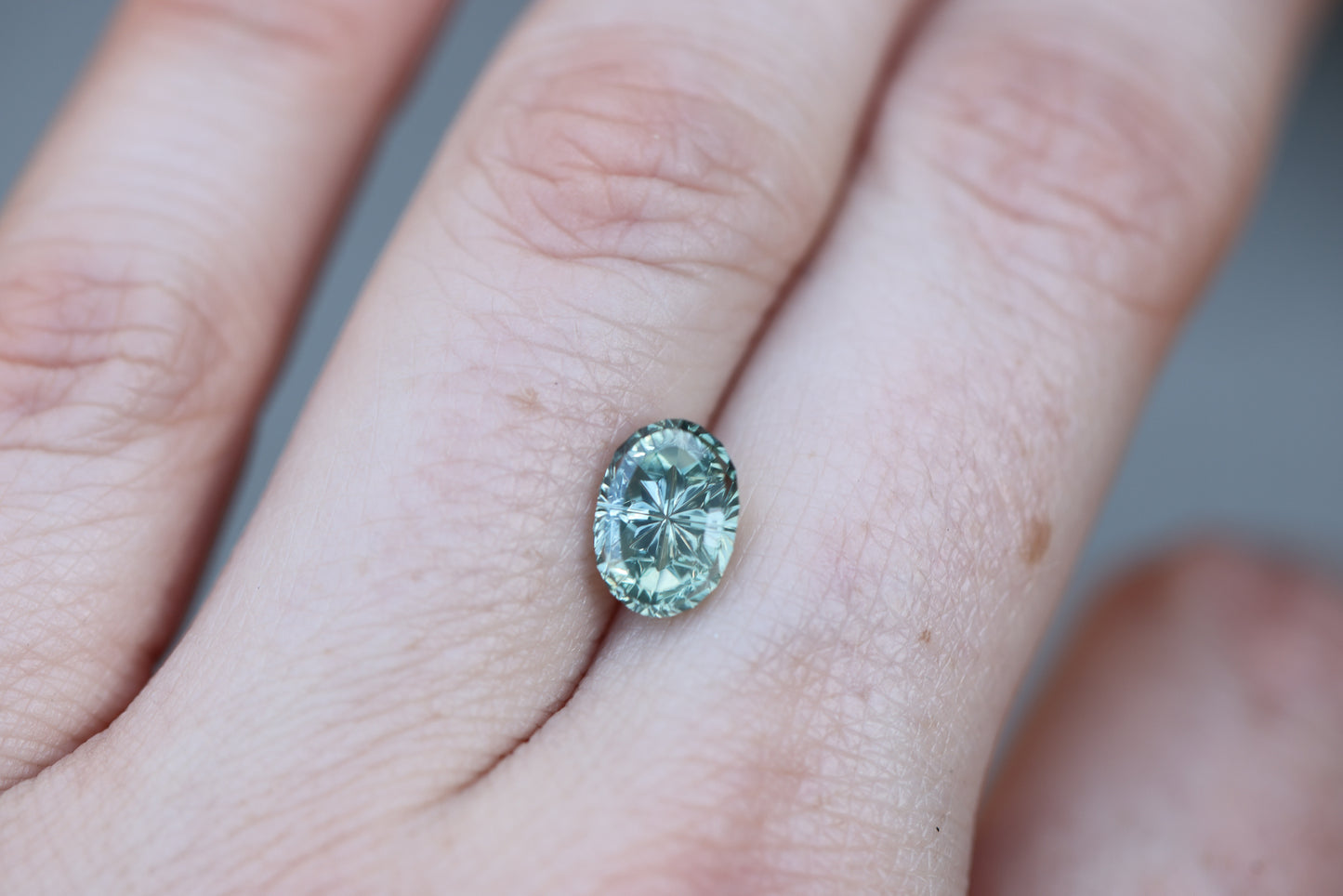 2.79ct oval seafoam mint green sapphire - Starbrite cut by John Dyer