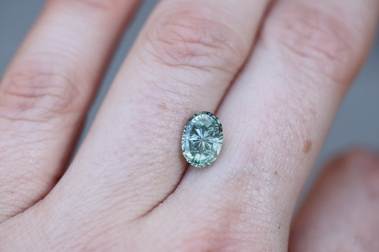 2.79ct oval seafoam mint green sapphire - Starbrite cut by John Dyer