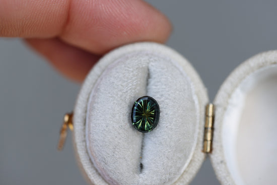 1.35ct oval green yellow sapphire - Starbrite cut by John Dyer