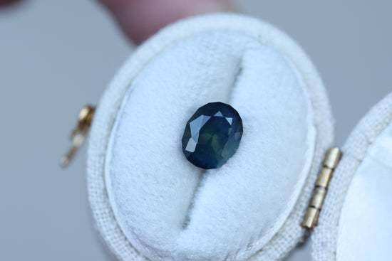 1.75ct oval deep blue teal sapphire