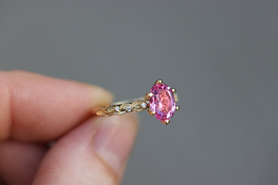 Rowan with Oval Lab Pink Sapphire