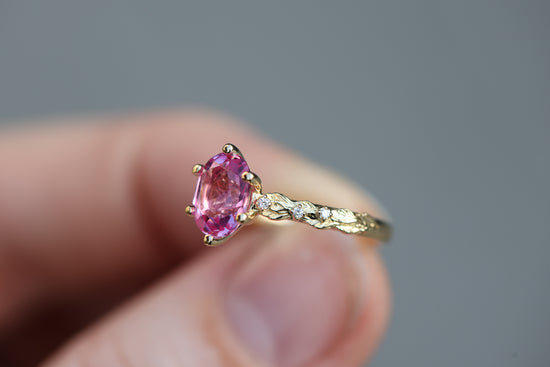 Rowan with Oval Lab Pink Sapphire