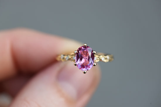 Rowan with Oval Lab Pink Sapphire