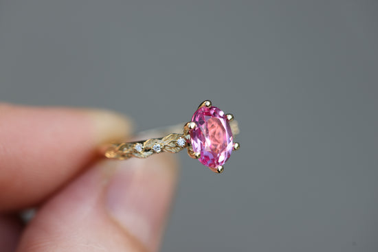 Rowan with Oval Lab Pink Sapphire