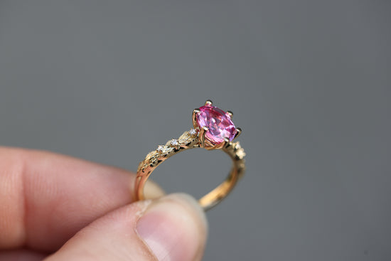 Rowan with Oval Lab Pink Sapphire