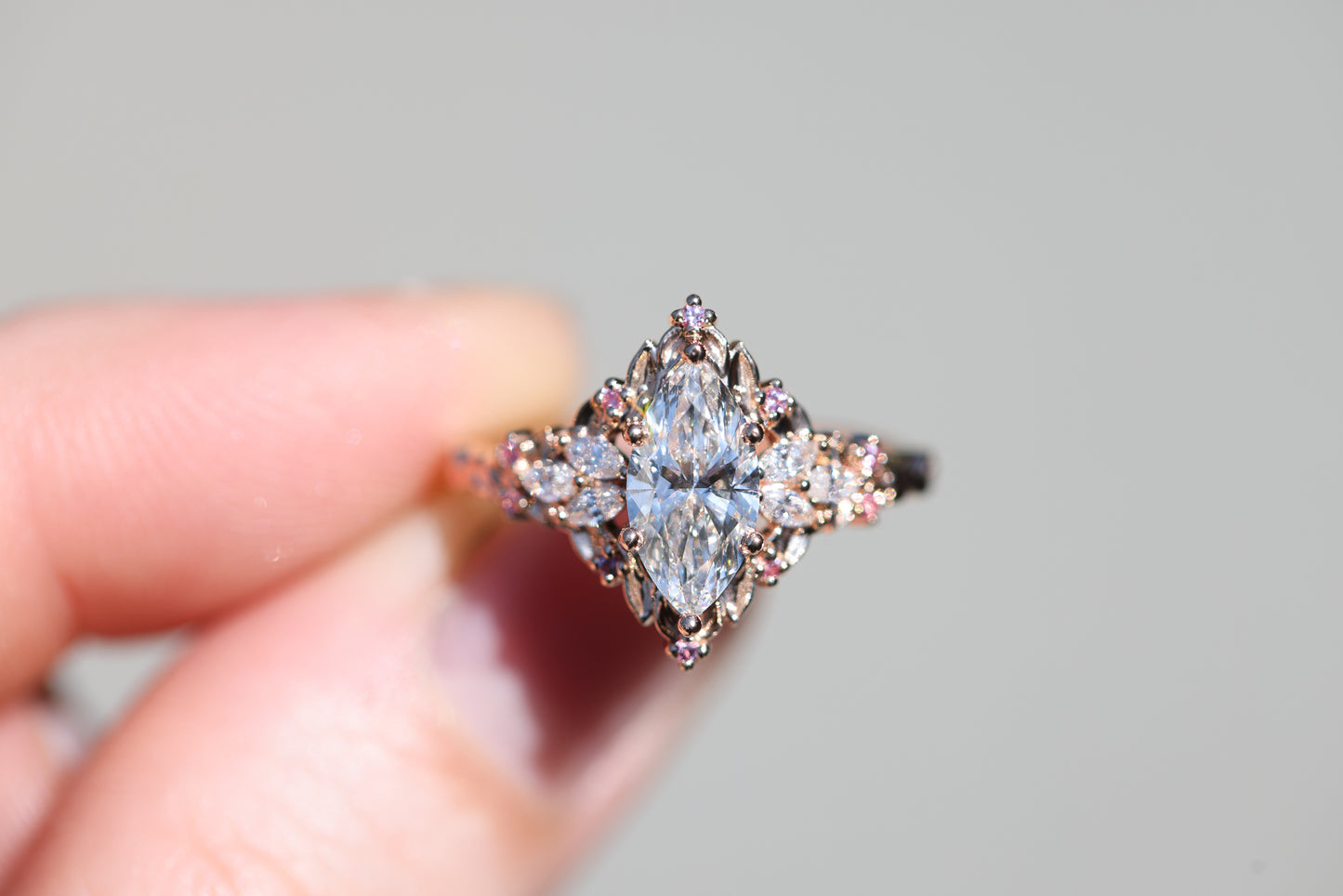 Briar Rose Starlight with 1ct Marquise Lab Diamond