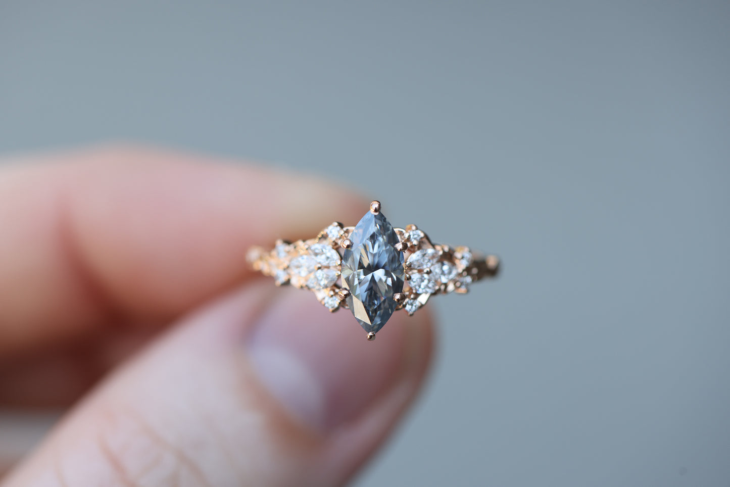 Enchanted Garden with 10x5mm Marquise Gray Moissanite