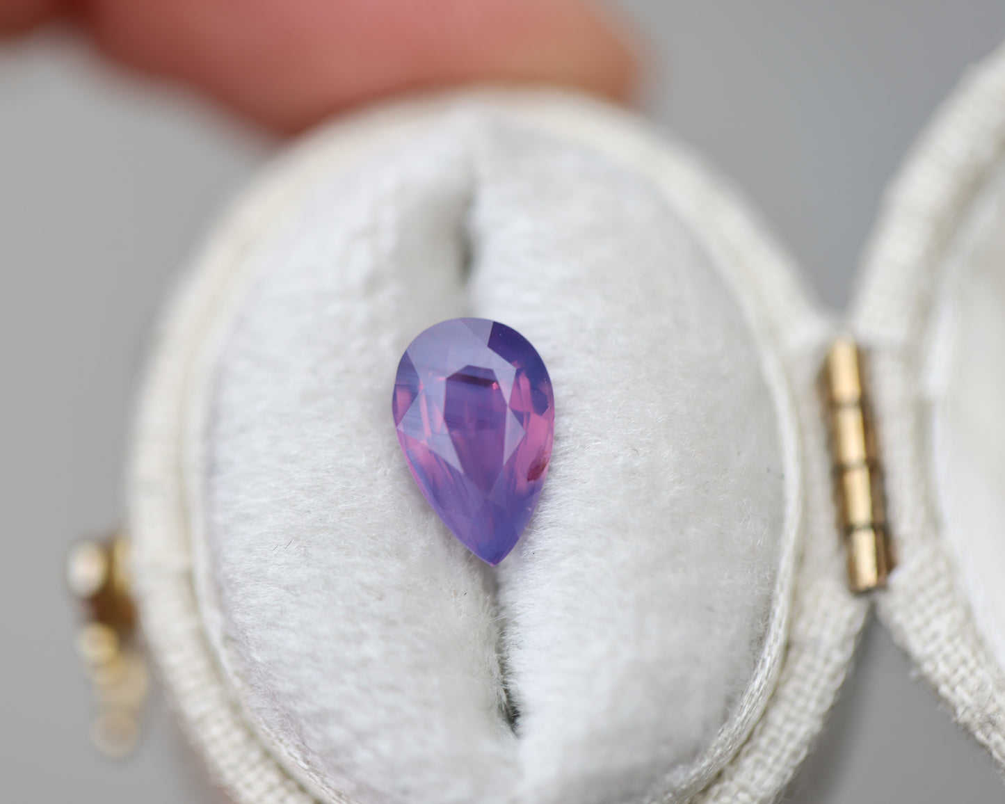 1.73ct pear opalescent purple pink sapphire