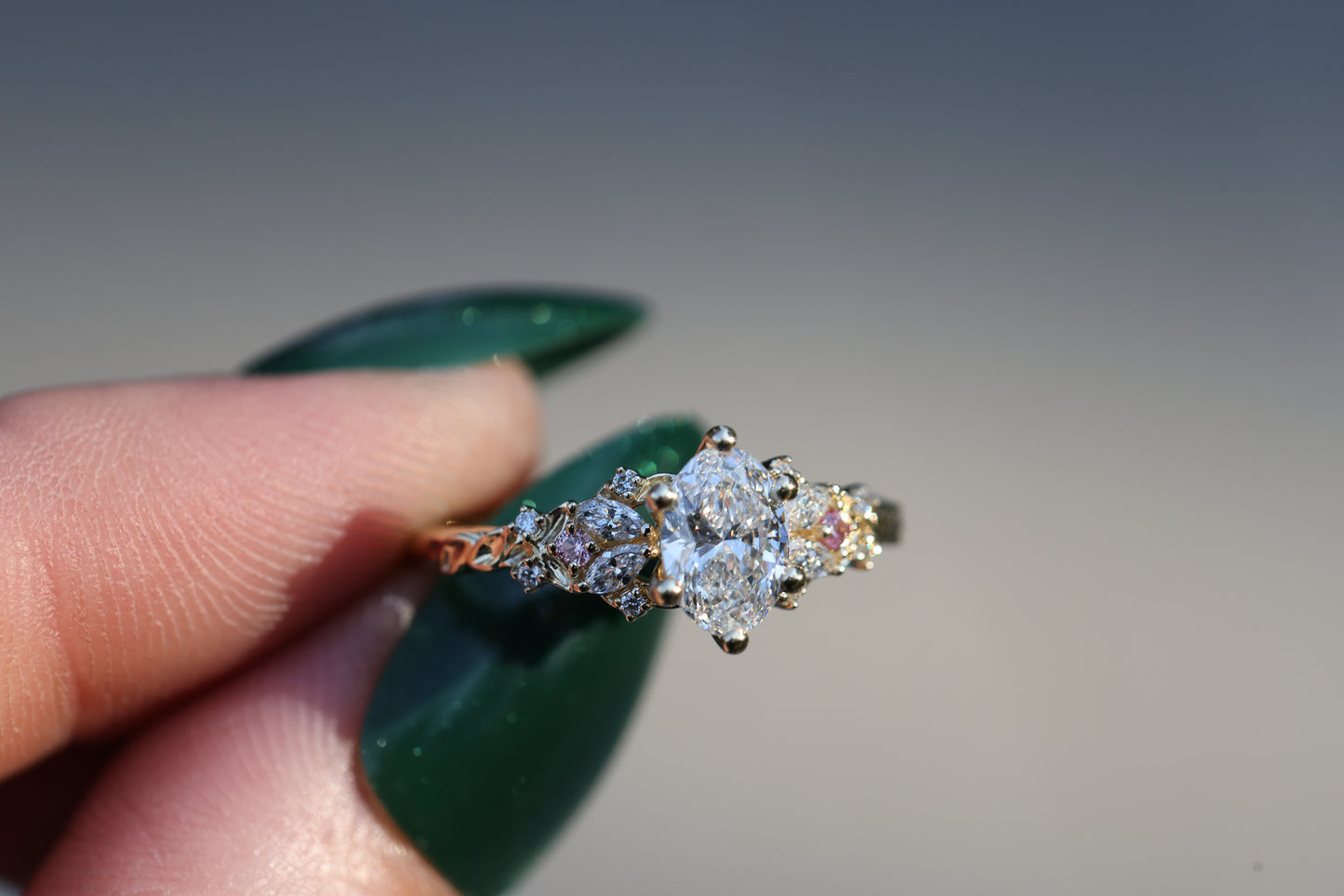 Enchanted Garden with .7ct Oval Lab Diamond