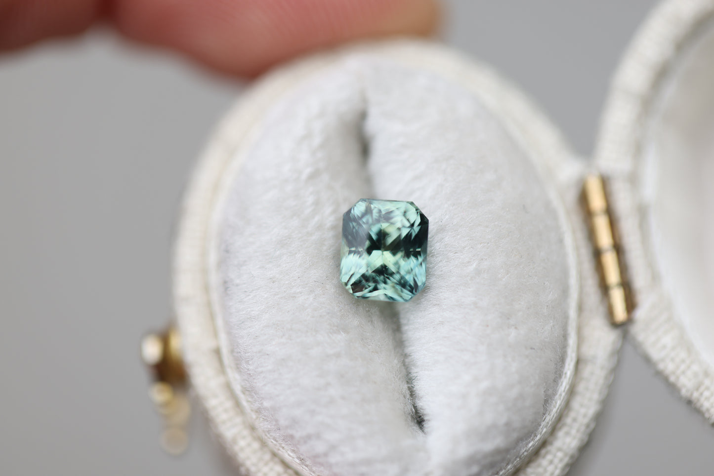 1.62ct radiant cut teal sapphire