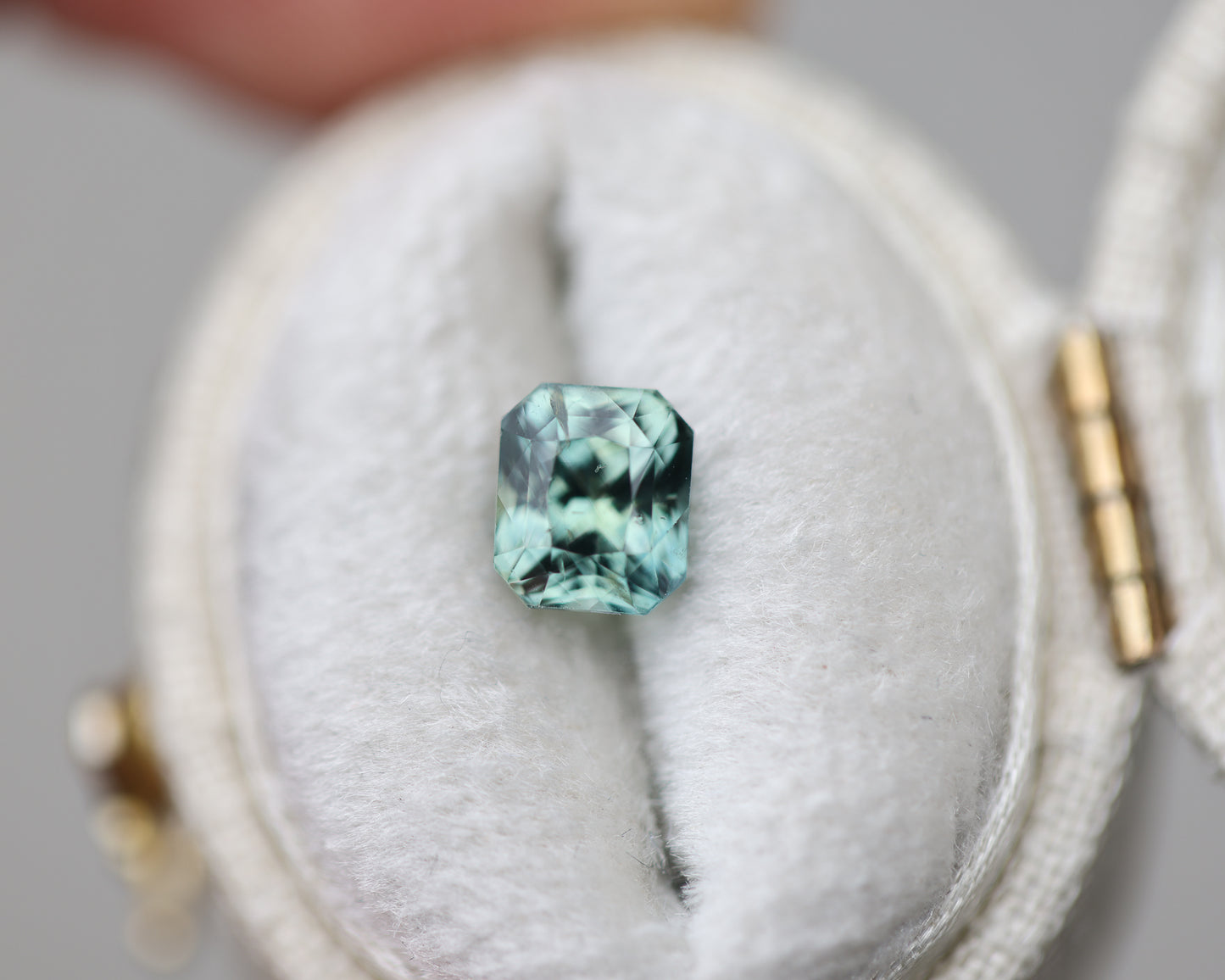 1.62ct radiant cut teal sapphire