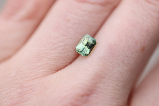 1.54ct emerald cut green sapphire