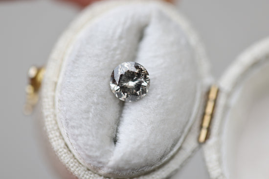 1.23ct round salt and pepper diamond