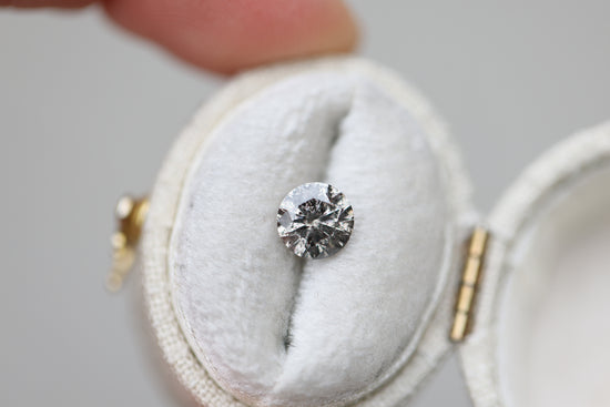 1.04ct round salt and pepper diamond