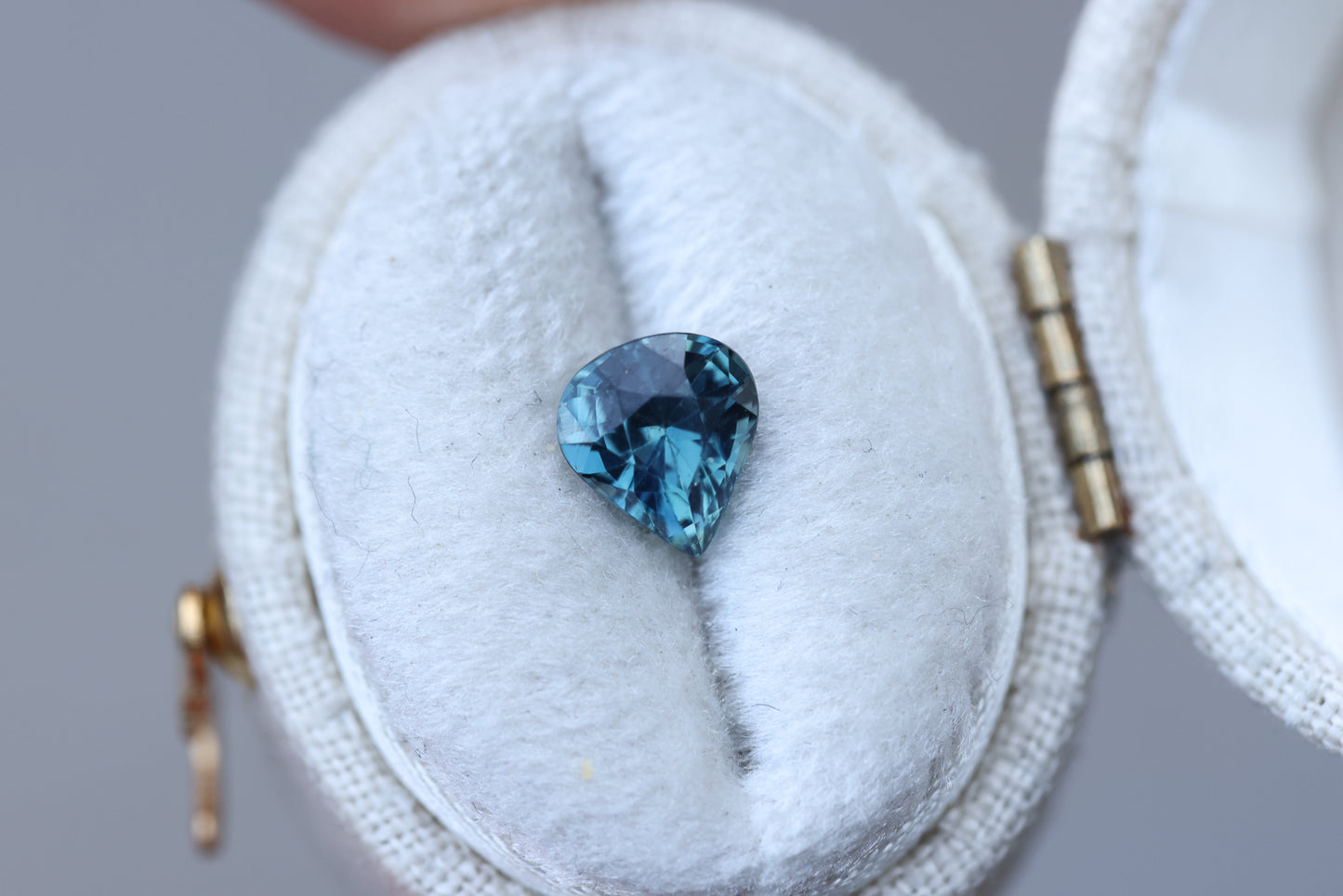 ON HOLD 1.32ct pear teal blue green sapphire