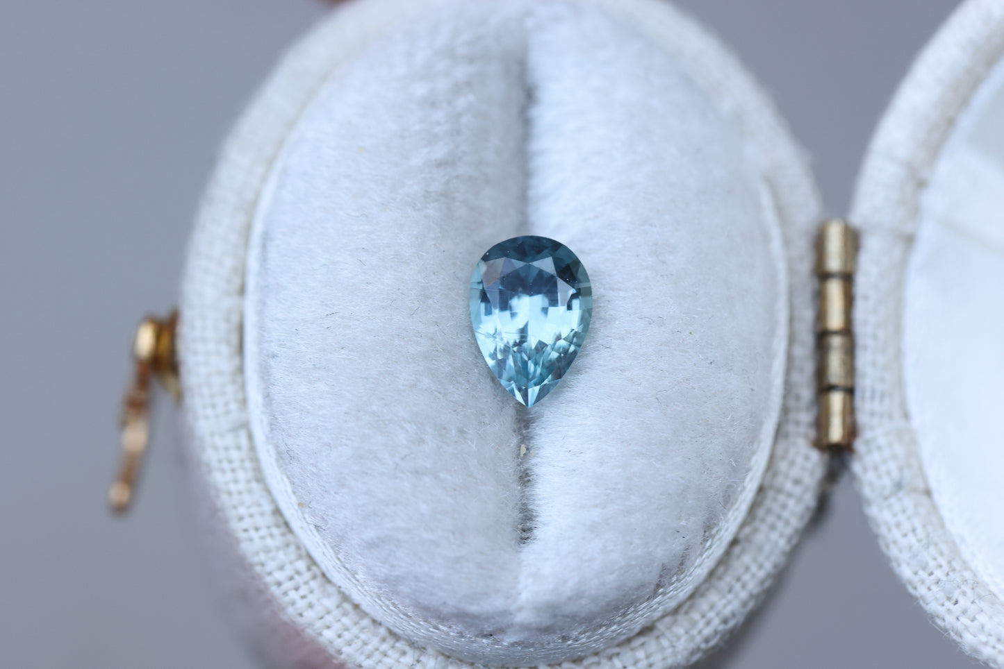 .96ct pear blue teal sapphire