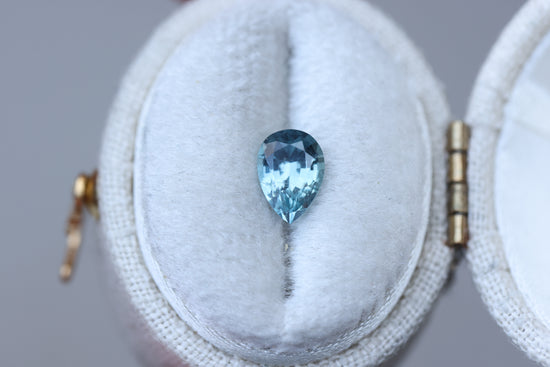 .96ct pear blue teal sapphire