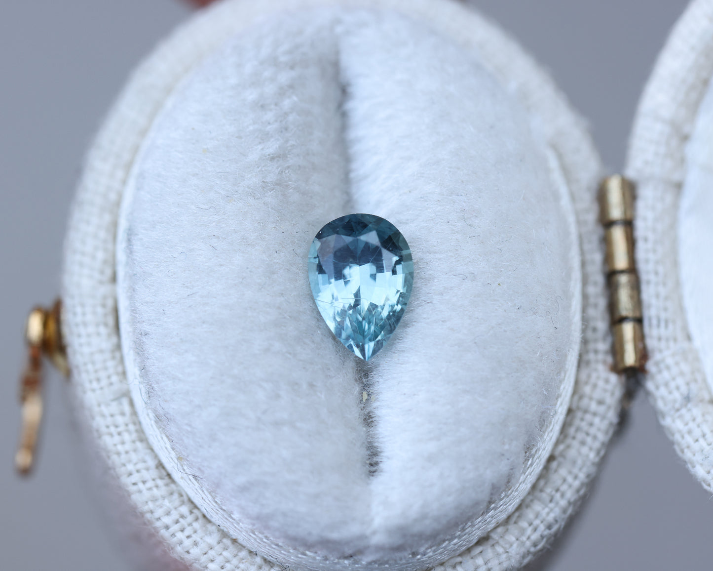 .96ct pear blue teal sapphire