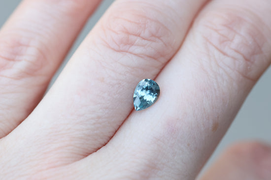 .96ct pear blue teal sapphire