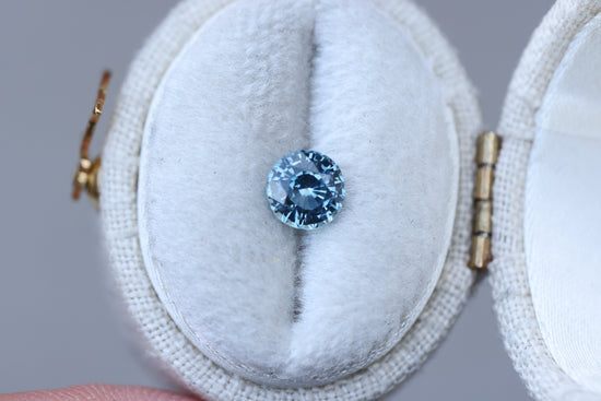 .89ct round blue teal sapphire