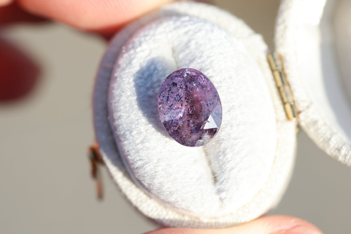 5.07ct oval galaxy purple sapphire