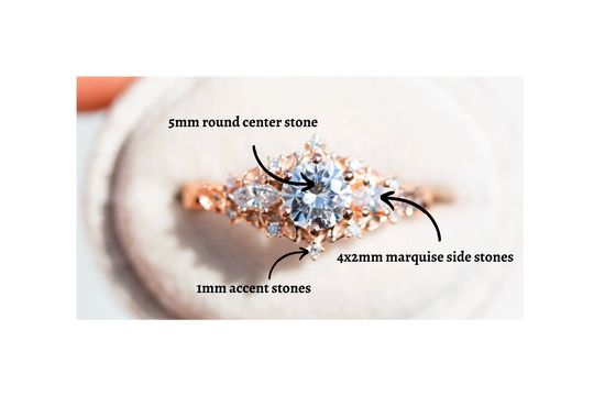 Customize your own briar rose three stone with round center stone