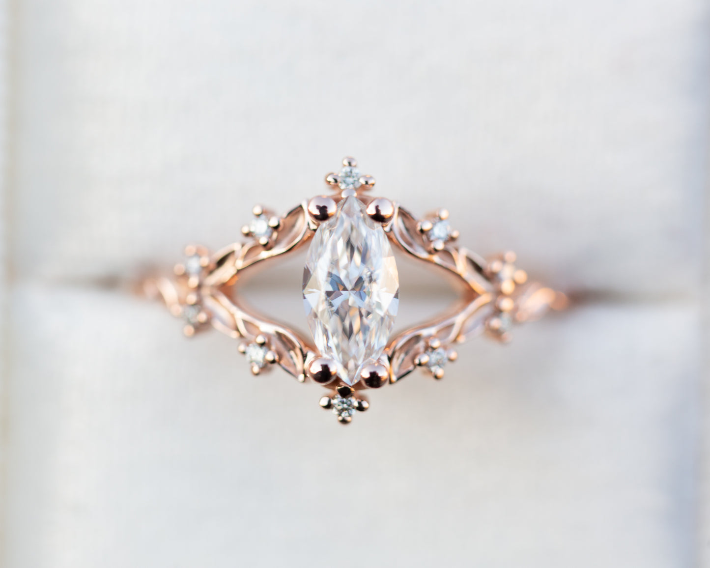 Briar rose with marquise moissanite