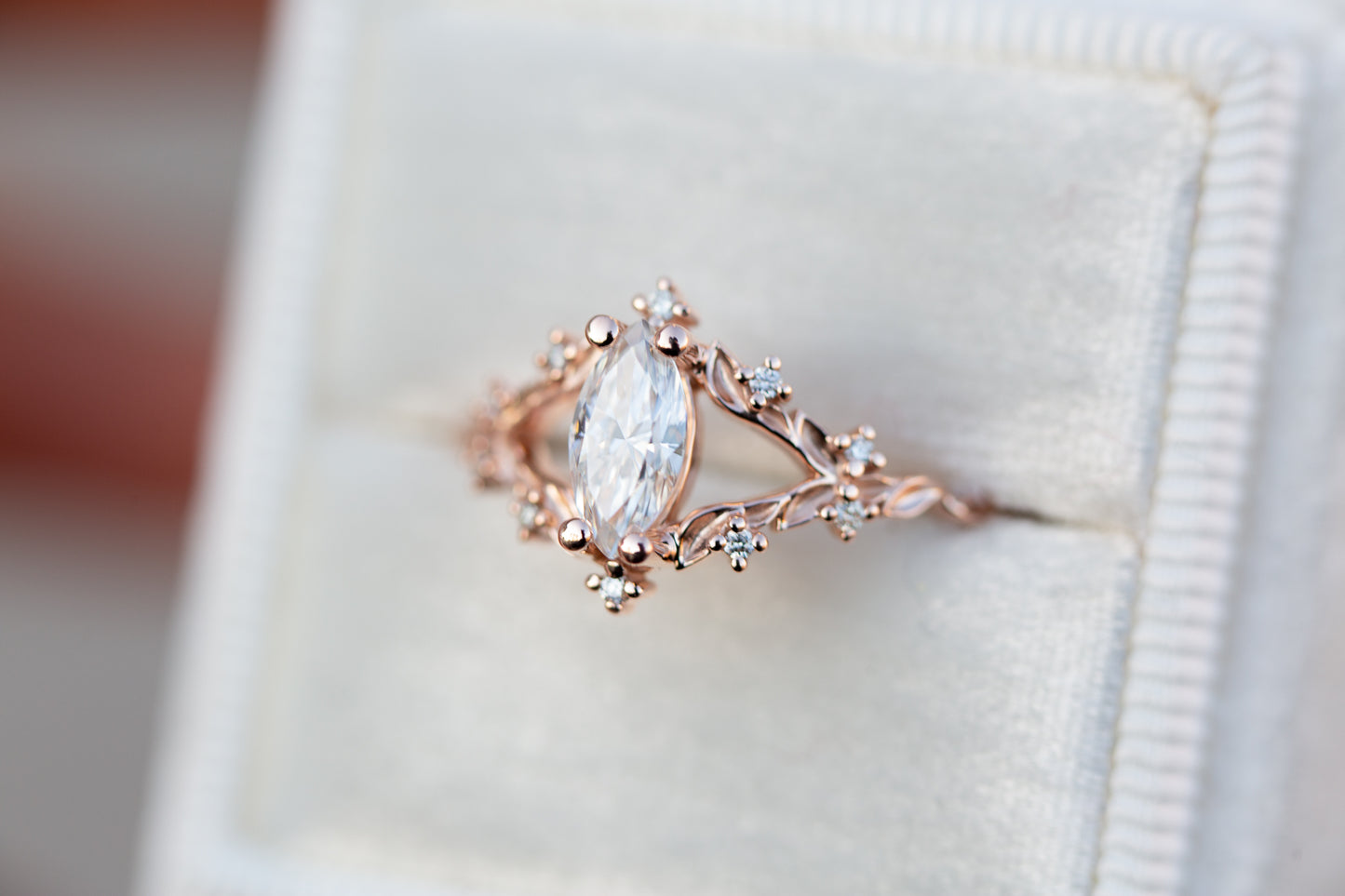 Briar rose with marquise moissanite