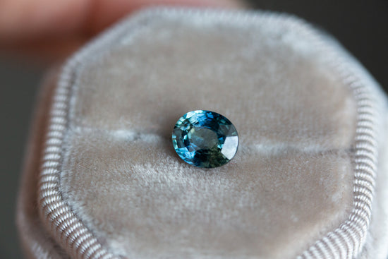 2.12ct oval indigo/teal sapphire