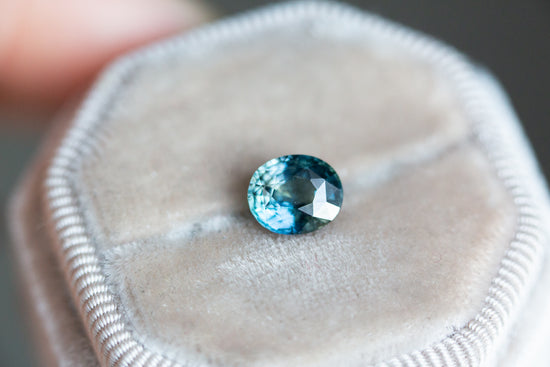 2.12ct oval indigo/teal sapphire